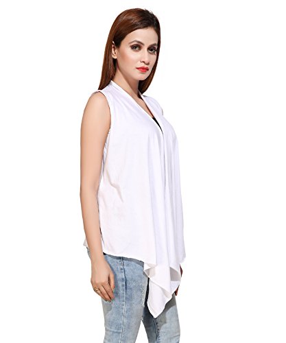 bfly women's sleeveless viscose shrugs(white)