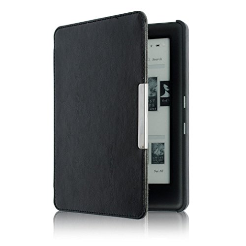 Hefu Leather Slim Business Case Magnetic Auto Sleep Slim Cover Case Hard Shell For KOBO GLO HD 6.0inch Colorful (Black)