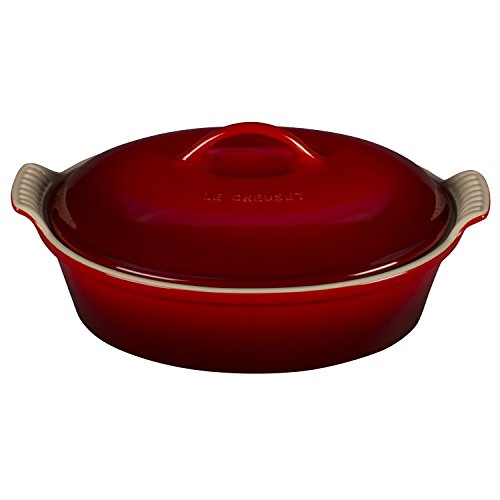 Heritage Covered Oval Casserole Color: Cherry 1 Heritage Covered Oval Casserole Color: Cherry