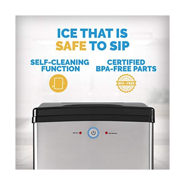 NewAir Nugget Ice Maker, Sonic Speed Countertop Crunchy Ice Pellet Machine 40 lbs. of Ice a Day
