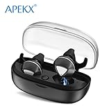 APEKX Mini True Wireless Headphones Bluetooth V4.2 Stereo Sound in-Ear Sports Earbuds, Built-in Mic Earphones, Headsets with Portable Charging Case for iPhone, Samsung, iOS, Android