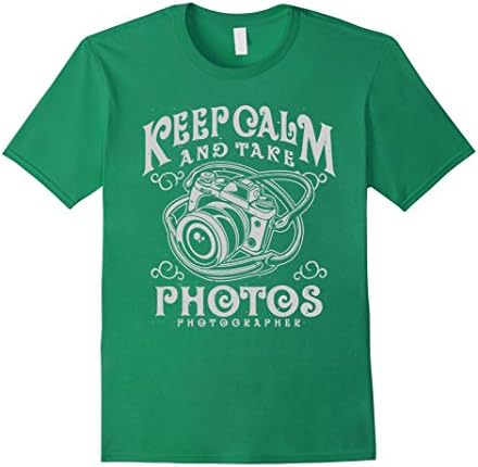 Men's Camera Accessories Keep Calm Photography Shirt Medium Kelly Green