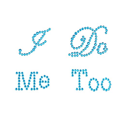 QTMY Rhinestone "I Do, Me Too" Stickers for Wedding Bridal Shoes (Blue)