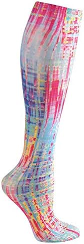 Celeste Stein Moderate Compression Knee High Stockings Wide Calf - Rainbow Static