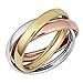 Kooljewelry Tri-color Gold Over Sterling Silver Interlocked Rolling Rings (size 10)