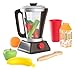 KidKraft Wooden Espresso Smoothie Set with Pretend Fruits and Vegetables Play Food, Removable Lid, Gift for Ages 3+