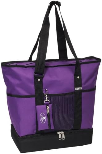 Everest Luggage Deluxe Shopping Tote, Dark Purpleblack, Dark Purpleblack, One Size