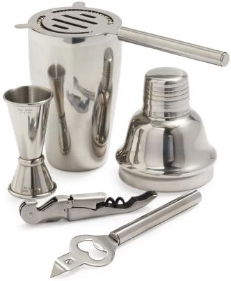 Sur La Table 5-Piece Stainless Steel Bar Tool Set CG-035 , Silver