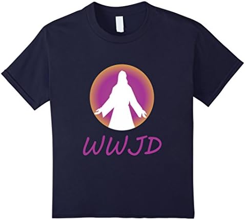 unisex-child What Would Jesus Do WWJD Christian T-Shirt 12 Navy