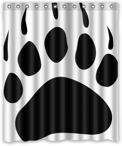 Bear Paw Print Custom Waterproof Shower Curtain 60x72 Inch Bath Curtains