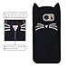 Galaxy S7 Case, MC Fashion Cute 3D Black MEOW Party Cat Kitty Whiskers, Shockproof and Protective Soft Silicone Case for Samsung Galaxy S7 (Cat/Black)