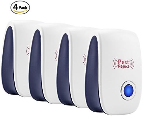 Pest repeller 4 Pack Ultrasonic Repellent Electronic Plug-in Repeller for Insects &amp; Rodents with Night Light- Repellent for Mosquitoes, Ants, Rodents, Flies, Bugs, Spiders and more