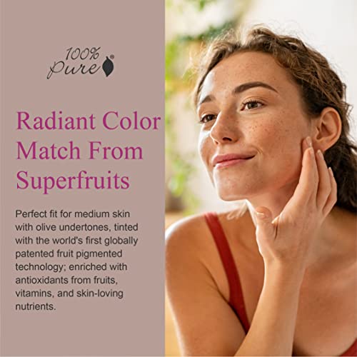 100 PURE Healthy Foundation Full Face Coverage Makeup, Liquid Matte Finish with AntiAging