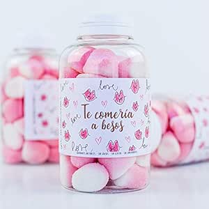 Bote de Chucherias Gominolas Chuches Besitos “Te comería a ...