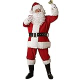 Christmas Santa Claus Costume Men's Complete Santa Claus Christmas Suit One Size