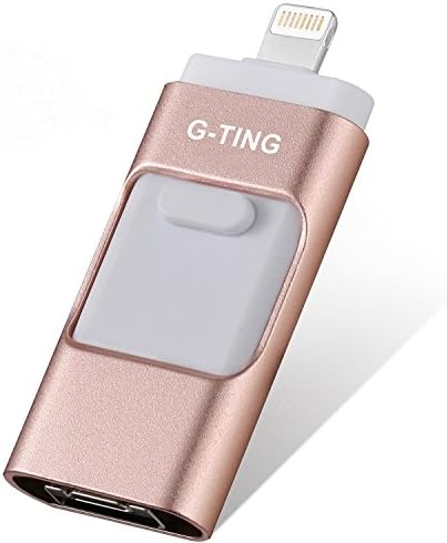 USB Flash Drives for iPhone 32GB Pen-Drive Memory Storage, G-TING Thumb Drive Lightning Memory Stick External Storage, Memory Expansion for Apple IOS Android Computers (Pink)