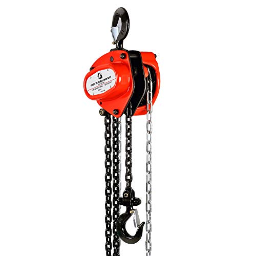 G Flaschenzug Kettenzug Seilwinde Hebelzug Manueller Kettenblockaufzug mit 1000 kg Kapazität 3 m Hubhöhe Schwerlasthaken…