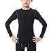 LNJLVI Boys' Youth Long Sleeve Athletic Shirts Compression Base Layer Underwear Running Baseball Soccer T-Shirts(Black,5)