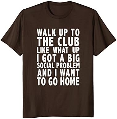 Mens Social Anxiety Club tshirt Medium Brown