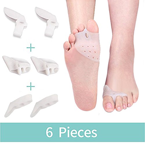 Bunion Corrector & Bunion Relief Protector Sleeves Kit - Treat Pain in Hallux Valgus, Big Toe Joint, Hammer Toe, Toe Separators Spacers Straighteners splint Aid surgery treatment â€¦