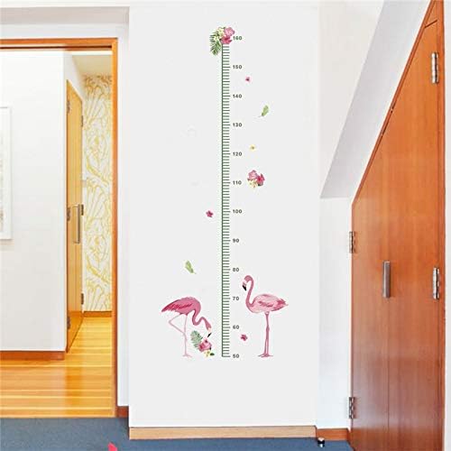 Kitcheasy - Best Quality - Wall Stickers - Flamingo Height Measure Stickers Kids Growth Chart Decal Self Adhesive Home Decor Mural Vinyl Cartoon Baby Stadiometers Stickers - 1 PCs