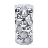 Binmer(TM)24Pcs Christmas Tree Decoration Ball Holiday Party Christmas Tree Ornaments (Silver)