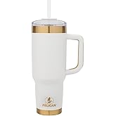 Pelican Hydration Pelican Porter™ 40 oz Vacuum Insulated Tumbler - Recycled Stainless Steel Double Wall Travel with Dual Lid, Powder Coated Insulated Coffee Mug For Hot Cold Drinks, Aurum…