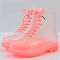 YUXIDSCR Women Rain Boots Transparent Waterproof Colorful Spring Autumn Shoes Rain Boot Woman Leopard Print Ankle Boots Large Size 40 As The Picture Shows2 9