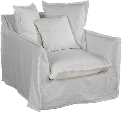Fauteuil En Lin Blanc Cosy De Hanjel Amazon Fr Cuisine Maison