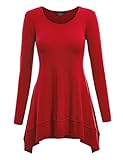 MBJ Womens Long Sleeve Double Layer Tunic Top