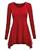 MBJ Womens Long Sleeve Double Layer Tunic Top