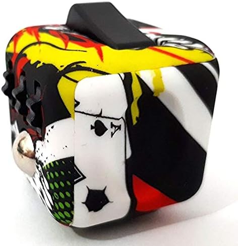 Hexa 6-Sides Fidget cube Relieves Stress Anxiety for Children & Adults Anxiety Attention Toy-Skulls (Casino)