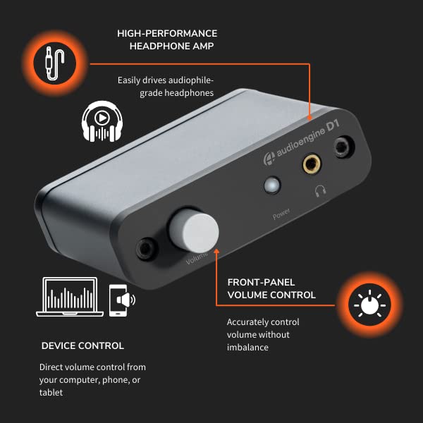 Audioengine D1 32bit Portable Headphone Amp And USB DAC AMP, Preamp