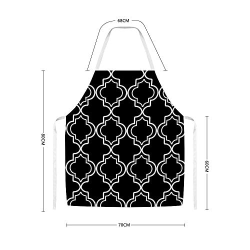Yilooom-Black-and-White-Moroccan-Quatrefoil-Home-Kitchen-Cooking-Baking-Gardening-Apron-for-Women-Men