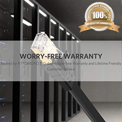 Cat8 Ethernet Cable, Professional Network Patch Cable 40Gbps 2000Mhz S/FTP LAN Wires, High Speed Internet Cable Cord with RJ45 Gold Plated Connector for Modem, Router, PC by ATTMONO