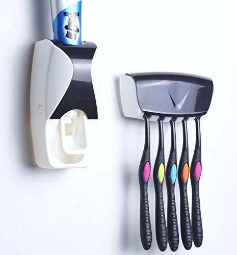 Automatic toothpaste dispenser with toothbrush holder s…