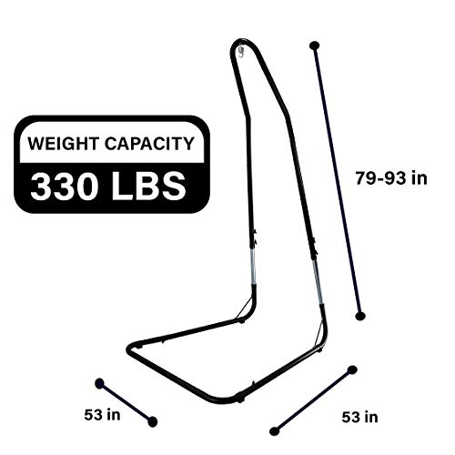 Adjustable WeatherResistant Metal Curved Hammock Chair Swing Stand for