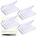 SNIFITAR WXJ13 4 Pack 28 Grids Adjustable Storage Boxes 5D Diamond Painting Accessories Storage Box with 2 Pack Blank Label Sticks and 1 Piece Spoon