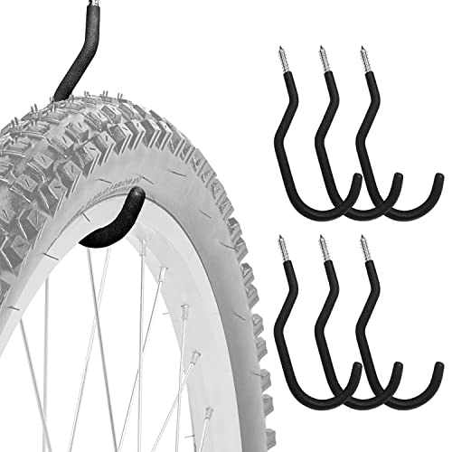 CREST Products Heavy Duty Bike Storage Hooks 6 Pieces Large Screw