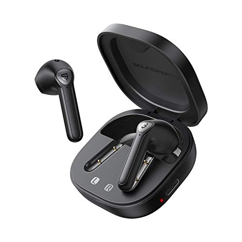 SOUNDPEATS TrueAir2 Wireless-Ohrhörer Bluetooth V5.2-Kopfhörer mit CVC 8.0-Rauschunterdrückung, TrueWireless-Spiegelung, 4 Mic, AptX-Codec, 25 Stunden-Schwarz