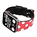 Lovely Polka Dot Leather Women Girls Replacement Band Compatible with Apple Watch Series 5/4 40mm and Series 3/2/1 38mm - Black & Red Bowknot