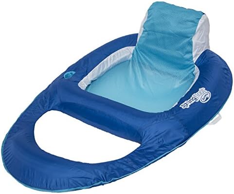 Swimways Spring Float Recliner - Swim Lounger For Pool Or Lake - Dark Blue/Light Blue