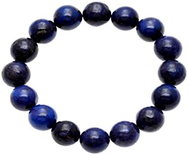 FORZIANI 10mm Navy Blue Lapis Bead Bracelet for Men, Strength and Wisdom, Adjustable, Gift Box and Leather Pouch included, Gift for Him