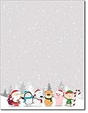 Winter Friends Holiday Christmas Stationery Paper - 80 Sheets