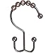 DOTZ Bathroom Collection Double Shower Curtain Hooks Decorative Rustproof Bronze Easy Glide Roller Shower Curtain Rings with Double Hooks. 100% Stainless Steel Brushed Bronze Rings, Set of 12