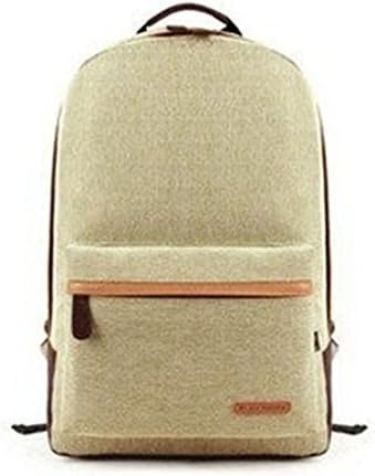Fansela(TM) Unisex Vintage Canvas Backpack,Travel Rucksack,School Daypack Fits 14-Inch Laptop,Yellow