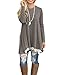 WEKILI Women's Tops Long Sleeve Lace Scoop Neck A-line Tunic Blouse Gray XL/US 16-18
