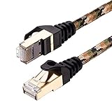 Short Cat7 Shielded Ethernet Cable 1 Feet (Highest Speed Cable),Ruaeoda Cat7 Flat Ethernet Patch Cables - Internet Cable for Modem, Router, LAN, Computer - Compatible with Cat 6，Cat7 Cat 5 5e Network
