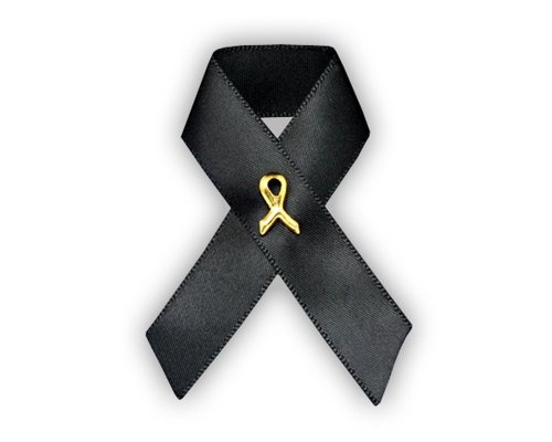 Black Ribbon Pin - Fabric (Retail)