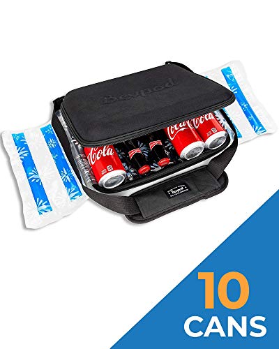 BevPod Ultra Slim Cooler Soft Bag – Leak-Proof & Soft Sided – (Shoulder Strap & Ice Sheet included) – Mini Portable Iceless Backpack – for Picnics, Hiking, Camping, Beach, Travel, Park – Men & Women